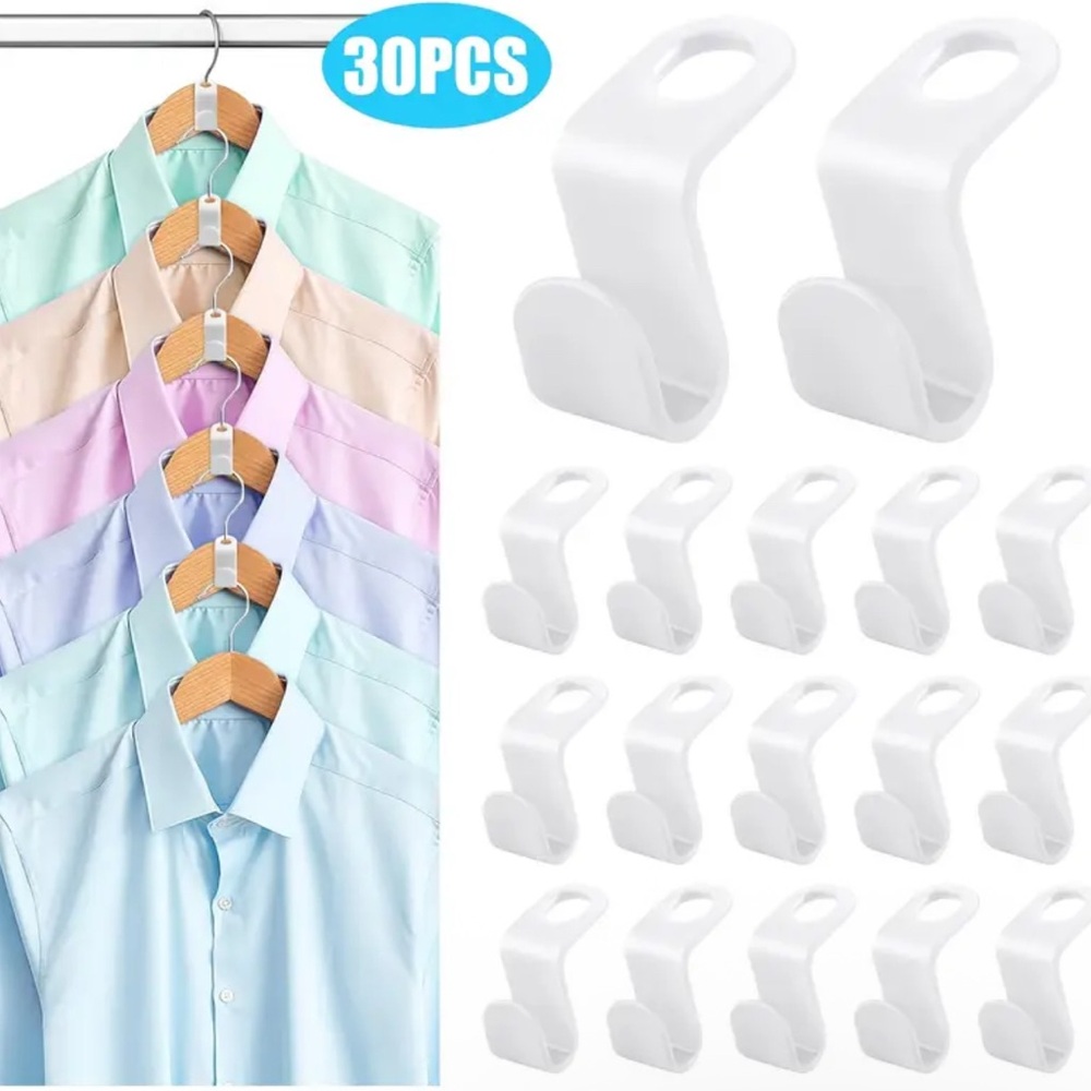 🎀 2/$10 - 30PCS White Closet Hanger Hooks